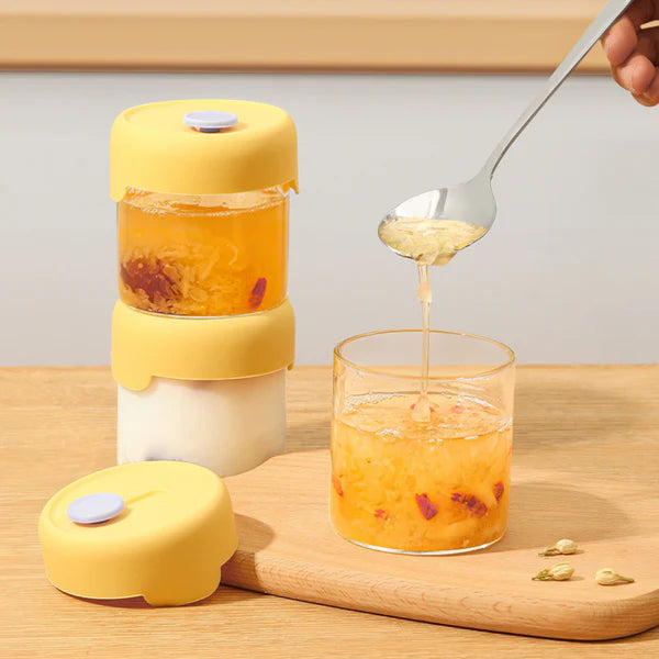 TIDLUX Premium Borosilicate Glass Storage Cup with Airtight Lid | Microwave Safe - Tidlux