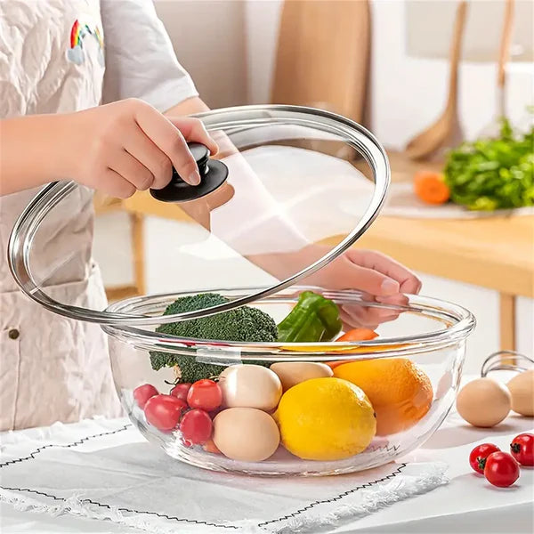 TIDLUX Large Capacity Heat-Resistant Borosilicate Glass Mixing Bowl with Lid | 6000ml - Tidlux