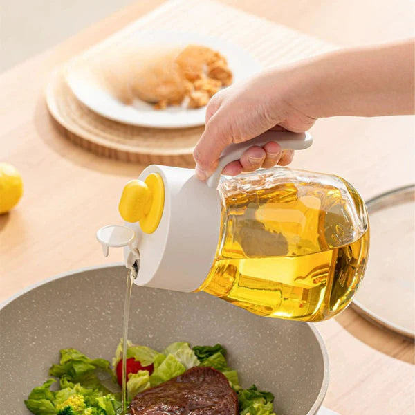 TIDLUX Premium Automatic Flip Lid Glass Oil Dispenser Bottle – 900ml - Tidlux