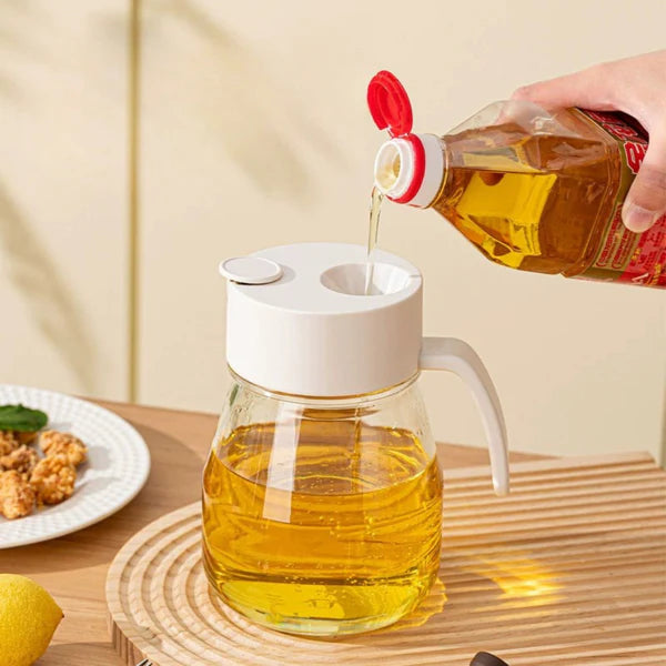 TIDLUX Premium Automatic Flip Lid Glass Oil Dispenser Bottle – 900ml - Tidlux