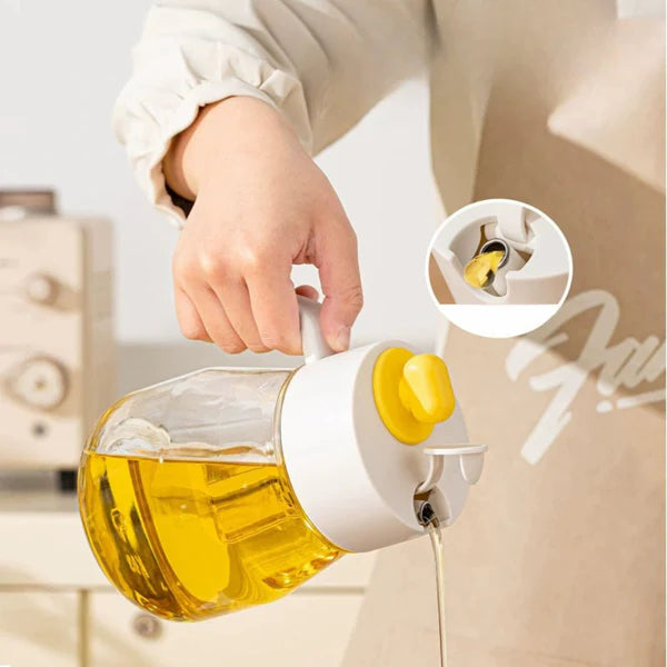 TIDLUX Premium Automatic Flip Lid Glass Oil Dispenser Bottle – 900ml - Tidlux