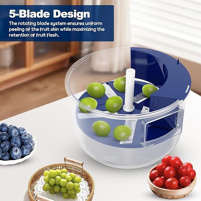 TIDLUX AutoPeel™ Smart Electric Fruit & Garlic Peeler Pro | 5-Blade Rechargeable Peeling System - Tidlux