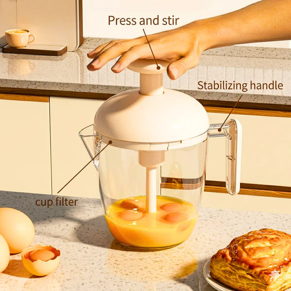 TIDLUX Multi-Purpose Ergonomic Multi-Blade Manual Egg Mixer - Tidlux
