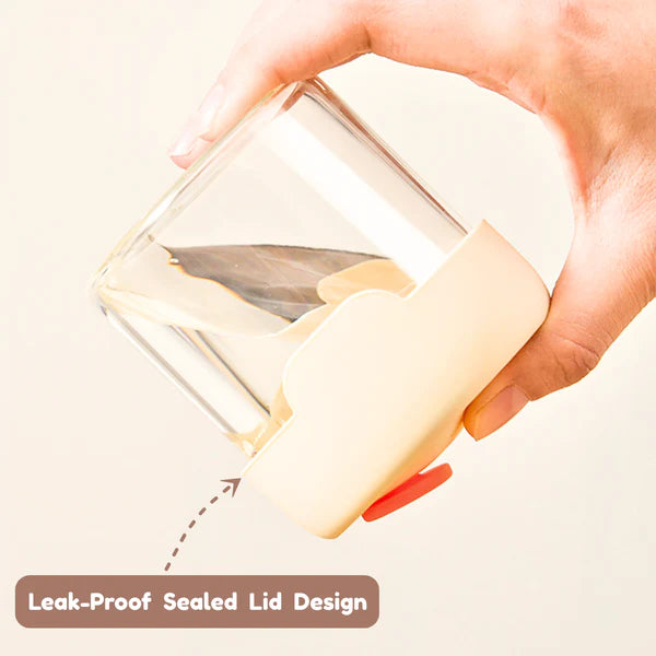 TIDLUX Premium Borosilicate Glass Storage Cup with Airtight Lid | Microwave Safe - Tidlux