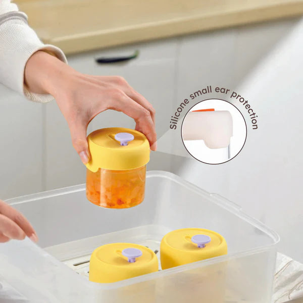 TIDLUX Premium Borosilicate Glass Storage Cup with Airtight Lid | Microwave Safe - Tidlux