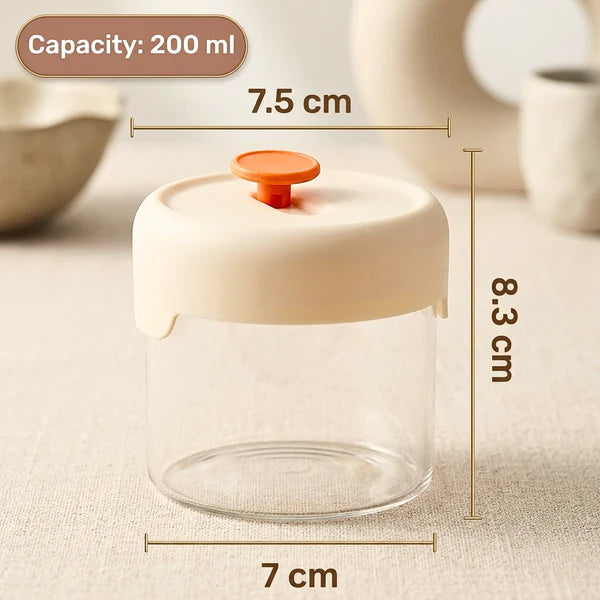 TIDLUX Premium Borosilicate Glass Storage Cup with Airtight Lid | Microwave Safe - Tidlux