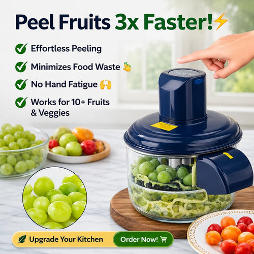 TIDLUX AutoPeel™ Smart Electric Fruit & Garlic Peeler Pro | 5-Blade Rechargeable Peeling System - Tidlux