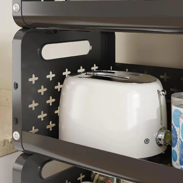 TIDLUX Space Saving Utility Storage Rack with Wheels and Ventilated Shelves 4 Layer - Tidlux