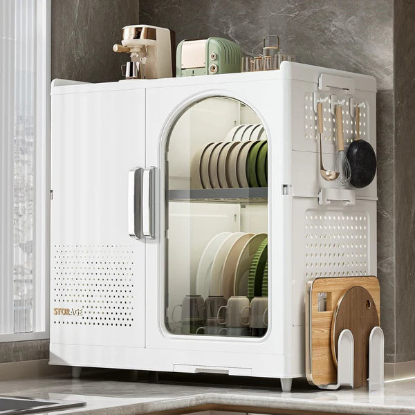 TIDLUX Magnetic Double Door Storage Cabinet | Foldable Multi-Purpose Kitchen & Home Organizer - Tidlux