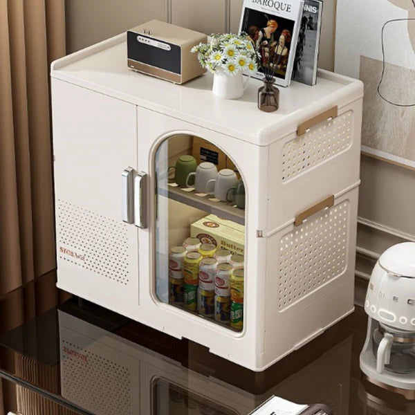 TIDLUX Magnetic Double Door Storage Cabinet | Foldable Multi-Purpose Kitchen & Home Organizer - Tidlux