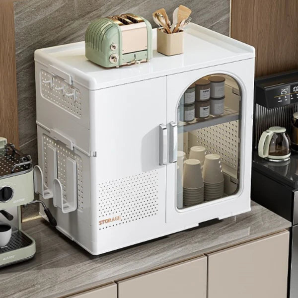 TIDLUX Magnetic Double Door Storage Cabinet | Foldable Multi-Purpose Kitchen & Home Organizer - Tidlux