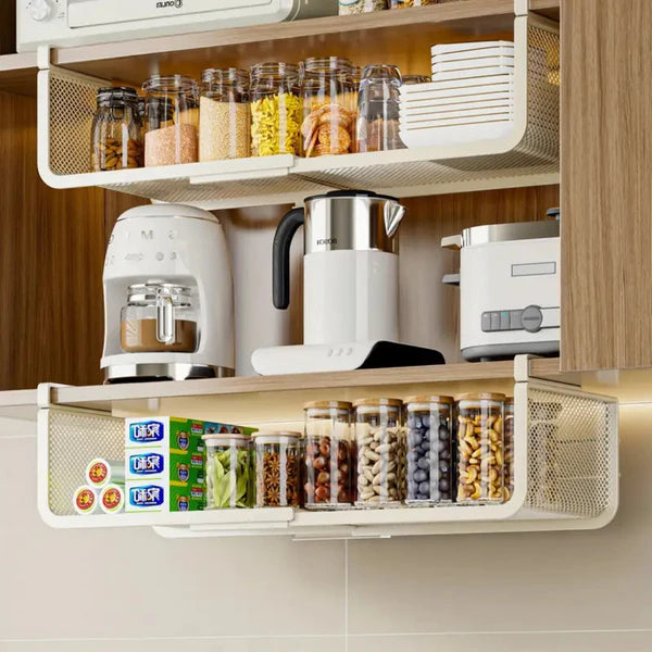 TIDLUX Expandable Under Cabinet Storage Shelf Organizer for Kitchen & Bathroom - Tidlux