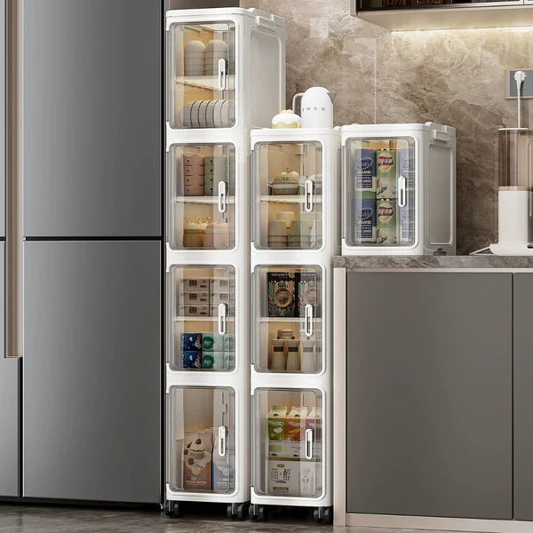 TIDLUX Multipurpose Storage Cabinet with Wheels & Removable Dividers - Tidlux