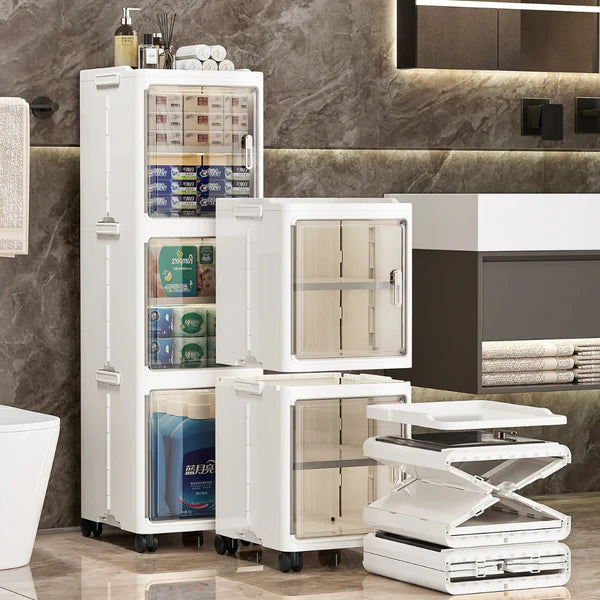 TIDLUX Multipurpose Storage Cabinet with Wheels & Removable Dividers - Tidlux