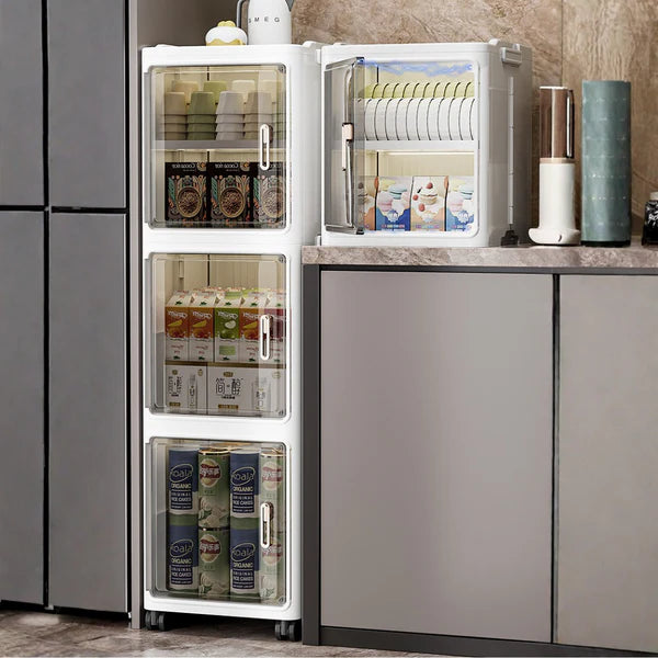 TIDLUX Multipurpose Storage Cabinet with Wheels & Removable Dividers - Tidlux