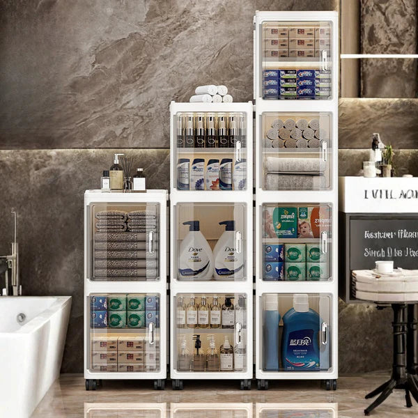 TIDLUX Multipurpose Storage Cabinet with Wheels & Removable Dividers - Tidlux