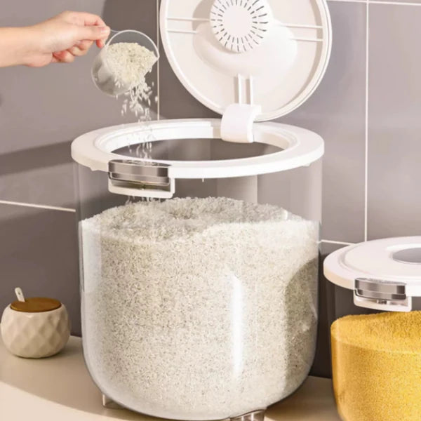 TIDLUX Large Capacity Airtight Rice Storage Container with One-Touch Lid - Tidlux