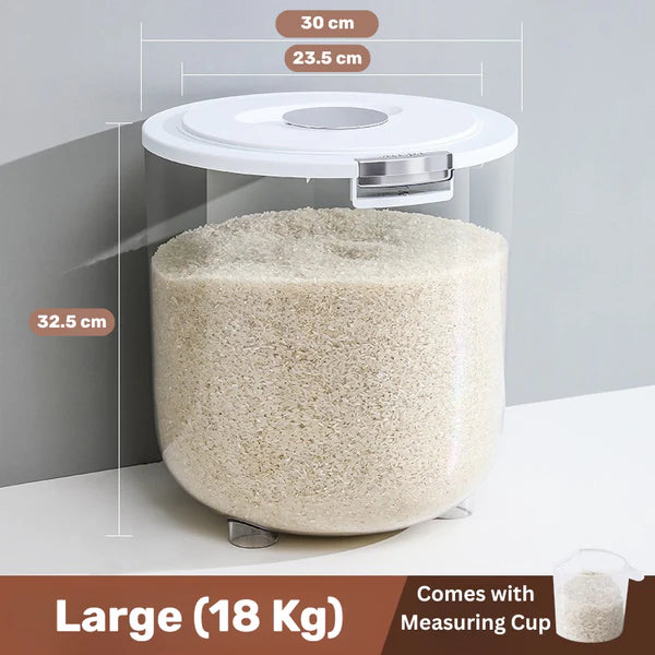 TIDLUX Large Capacity Airtight Rice Storage Container with One-Touch Lid - Tidlux