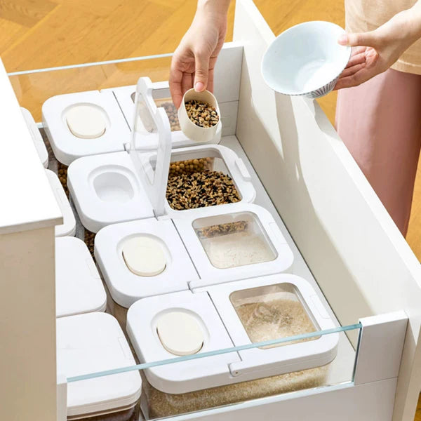 TIDLUX Airtight Grain Storage Container with Transparent Window | 3.2L - Tidlux