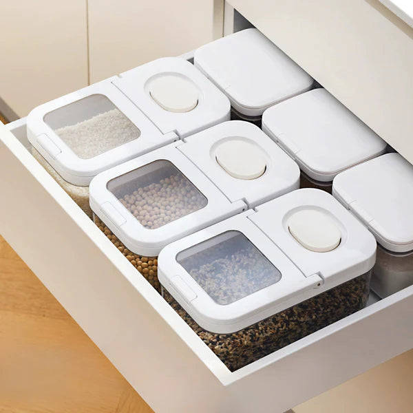 TIDLUX Airtight Grain Storage Container with Transparent Window | 3.2L - Tidlux