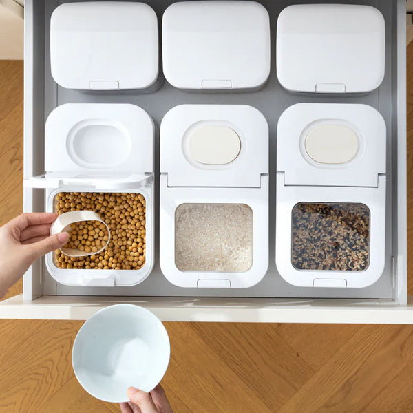 TIDLUX Airtight Grain Storage Container with Transparent Window | 3.2L - Tidlux