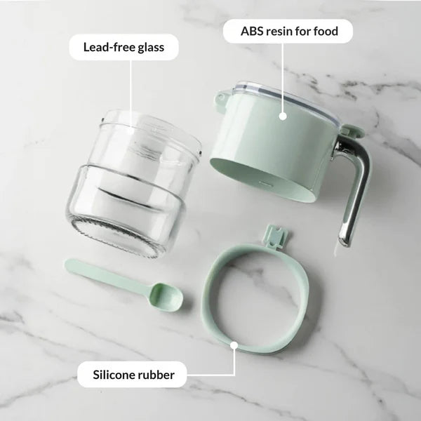 TIDLUX One-Hand Operated Glass Spice Jar with Flip Cap | 400ml - Tidlux