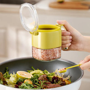 TIDLUX One-Hand Operated Glass Spice Jar with Flip Cap | 400ml - Tidlux