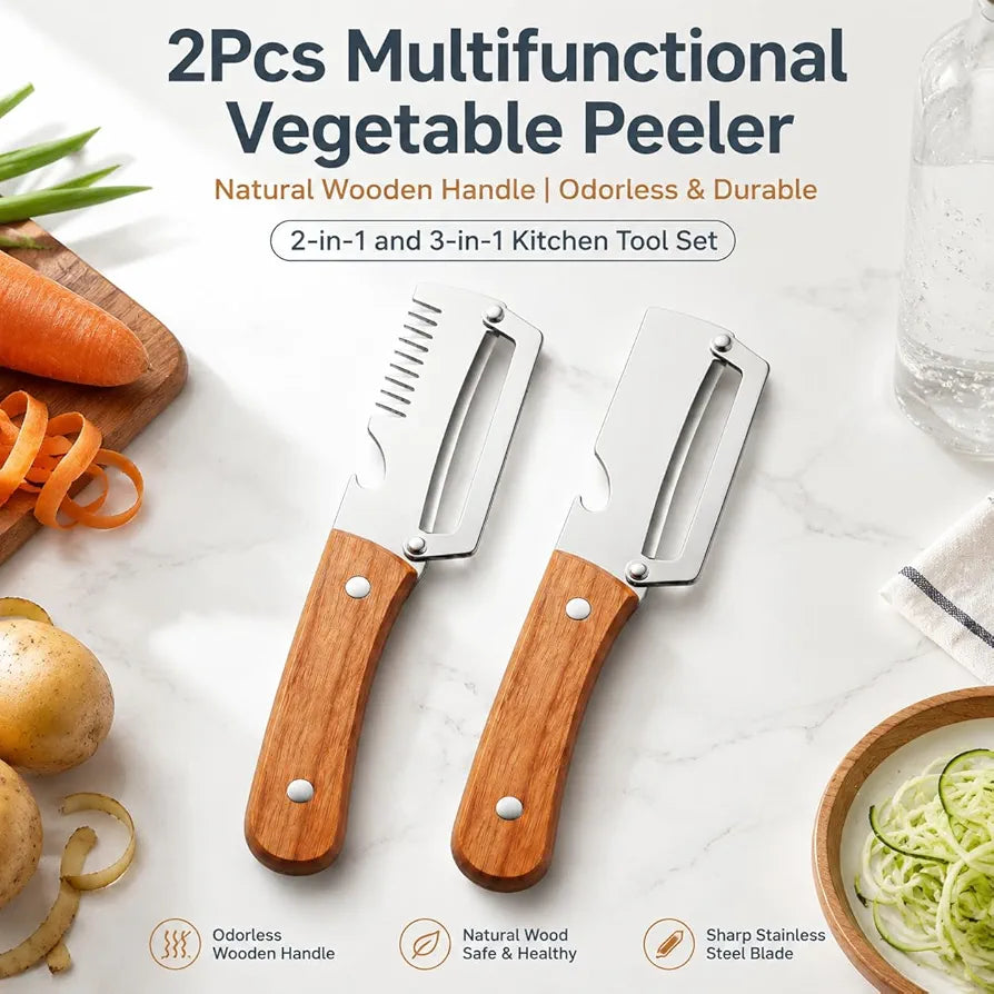 TIDLUX PurePeeler™ 3-in-1 Kitchen Prep Tool for Faster Everyday Cooking - Tidlux